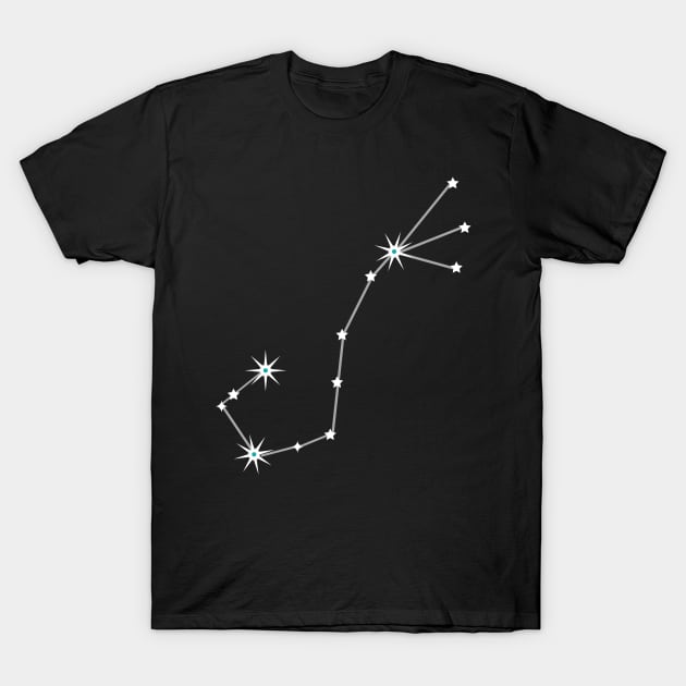 Scorpio on Black T-Shirt by wanderingteez